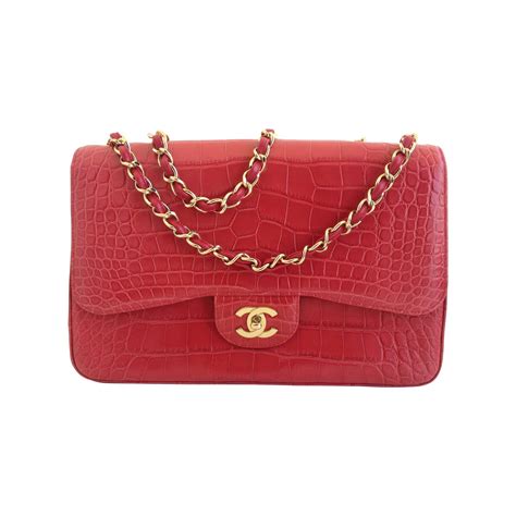 chanel crocodile flap bag|chanel crocodile red flap bag.